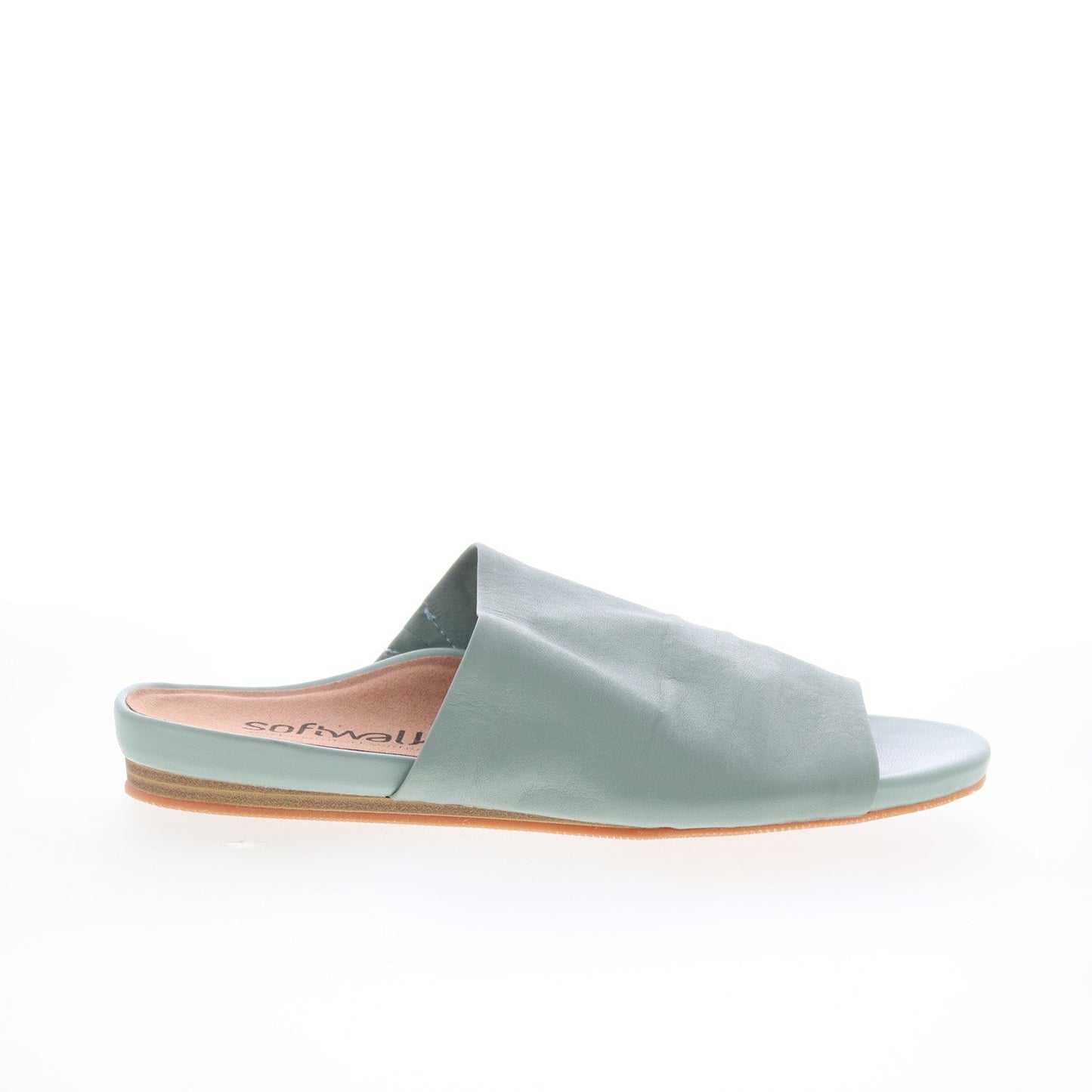 SoftWalk Camano S2205-312 Womens Green Leather Slides Sandals Shoes
