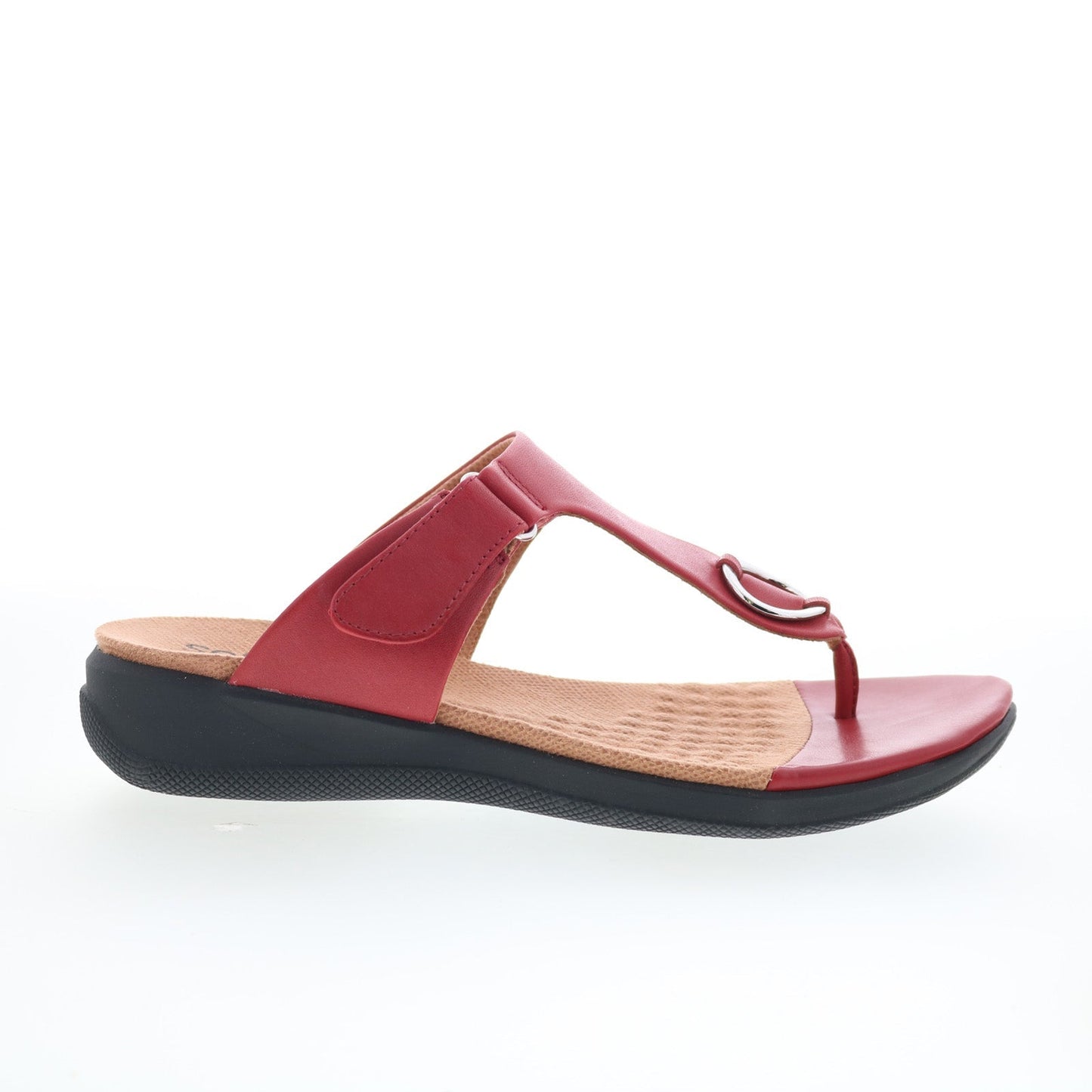 SoftWalk Talara S2215-601 Womens Red Leather Strap Thong Sandals Shoes