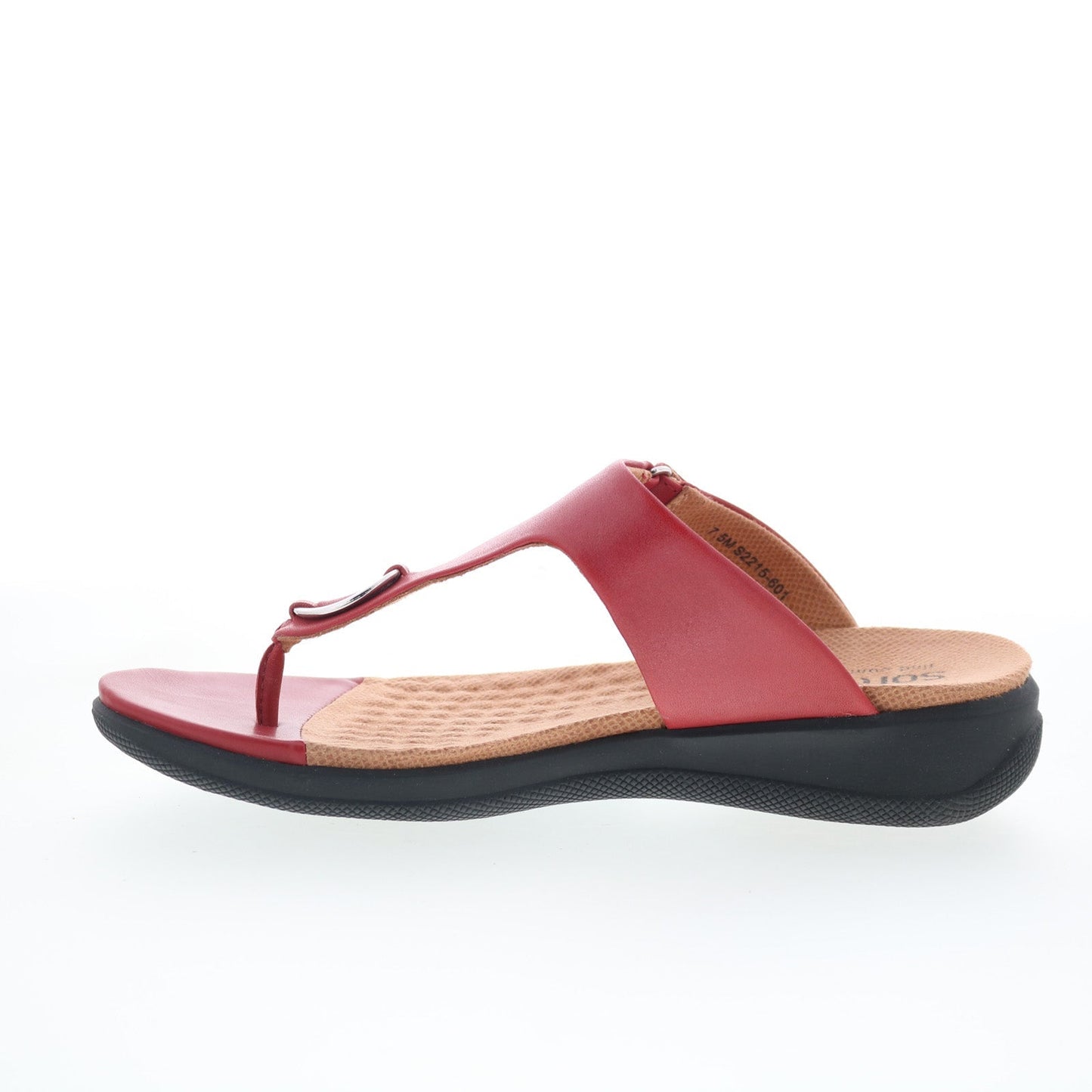 SoftWalk Talara S2215-601 Womens Red Leather Strap Thong Sandals Shoes