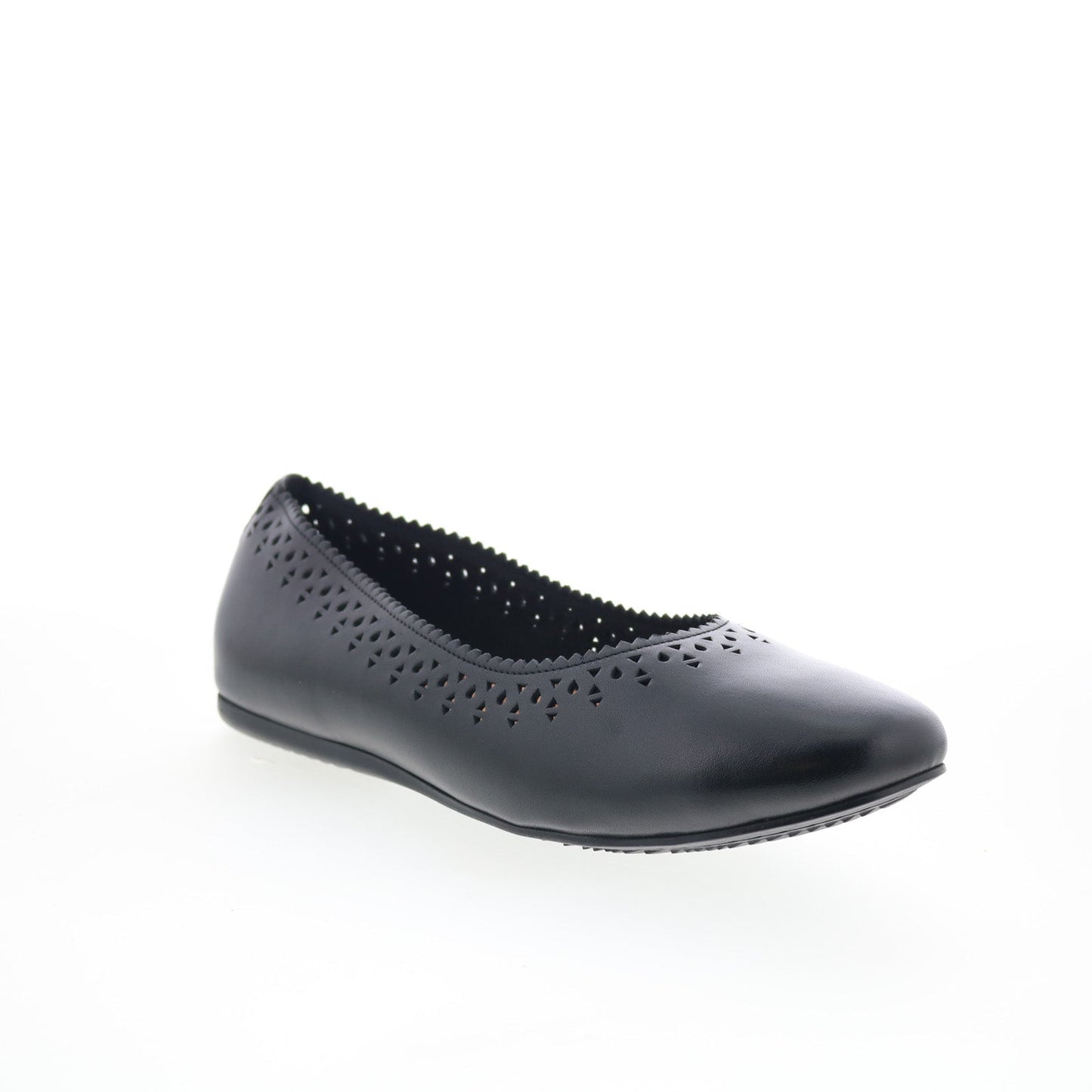 SoftWalk Selma S2228-001 Womens Black Leather  Slip On Ballet Flats Shoes