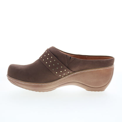 SoftWalk Marana S2312-211 Womens Brown Nubuck Slip On Clog Flats Shoes