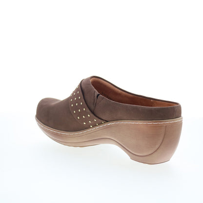 SoftWalk Marana S2312-211 Womens Brown Nubuck Slip On Clog Flats Shoes