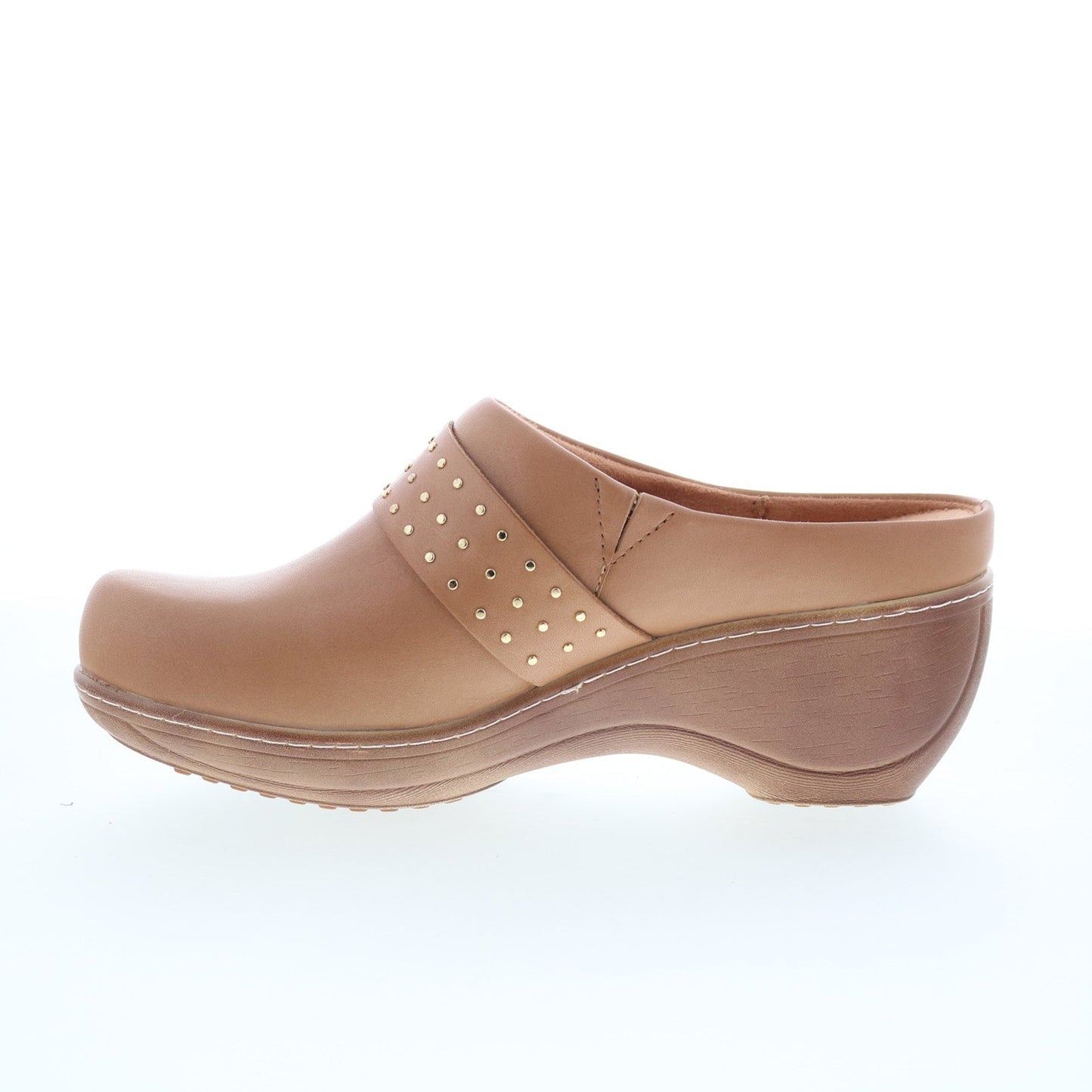 SoftWalk Marana S2312-253 Womens Brown Leather Slip On Clog Flats Shoes