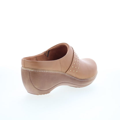 SoftWalk Marana S2312-253 Womens Brown Leather Slip On Clog Flats Shoes