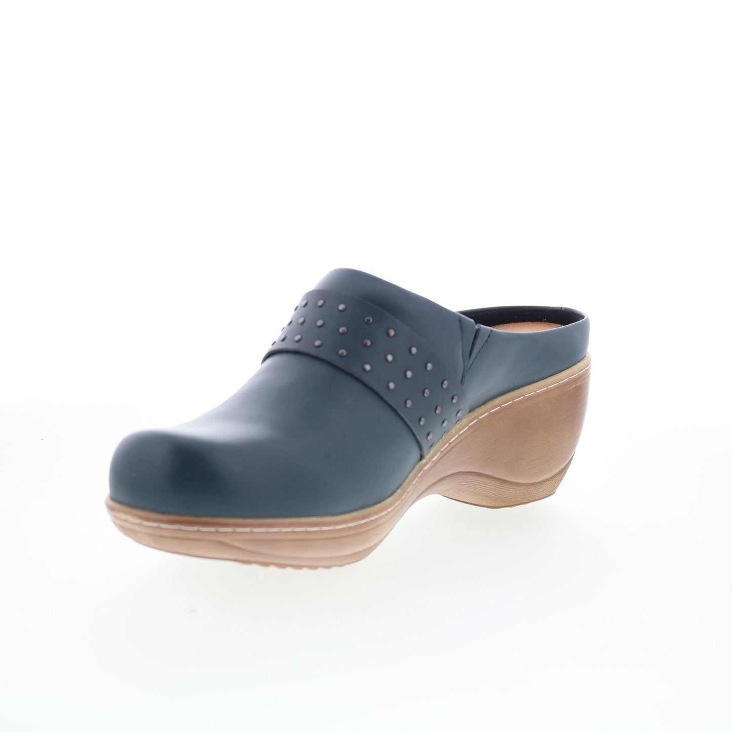 SoftWalk Marana S2312-469 Womens Black Leather Slip On Clog Flats Shoes