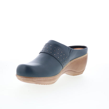 SoftWalk Marana S2312-469 Womens Black Leather Slip On Clog Flats Shoes