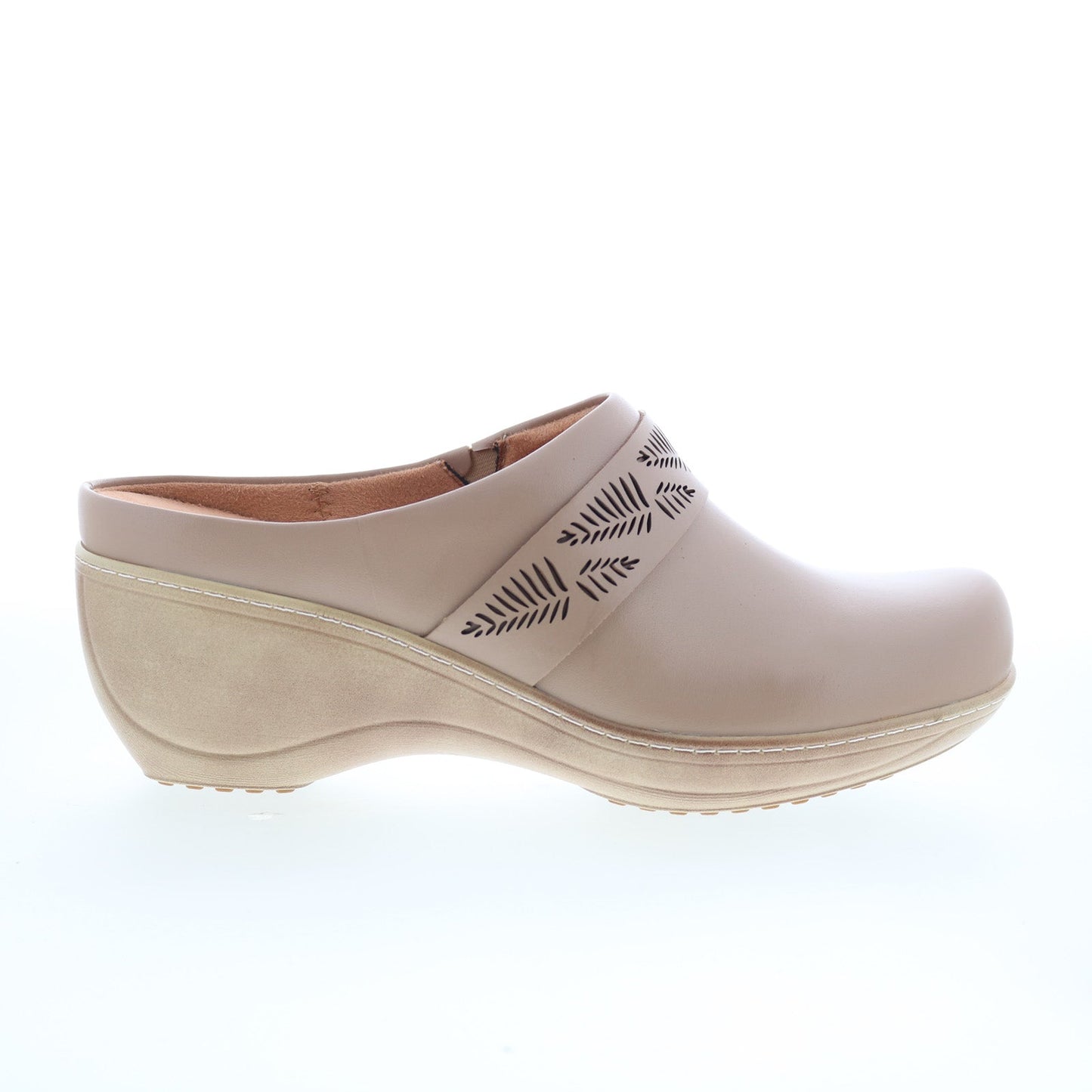 SoftWalk Melita S2412-117 Womens Brown Leather Slip On Clog Flats Shoes