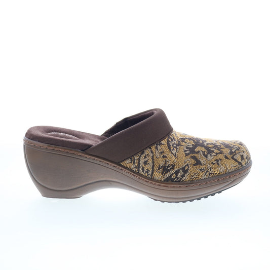 Softwalk Murietta S6015-960 Womens Brown Narrow Canvas Clog Flats Shoes