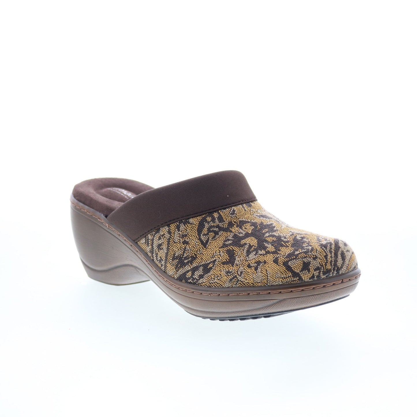 Softwalk Murietta S6015-960 Womens Brown Narrow Canvas Clog Flats Shoes
