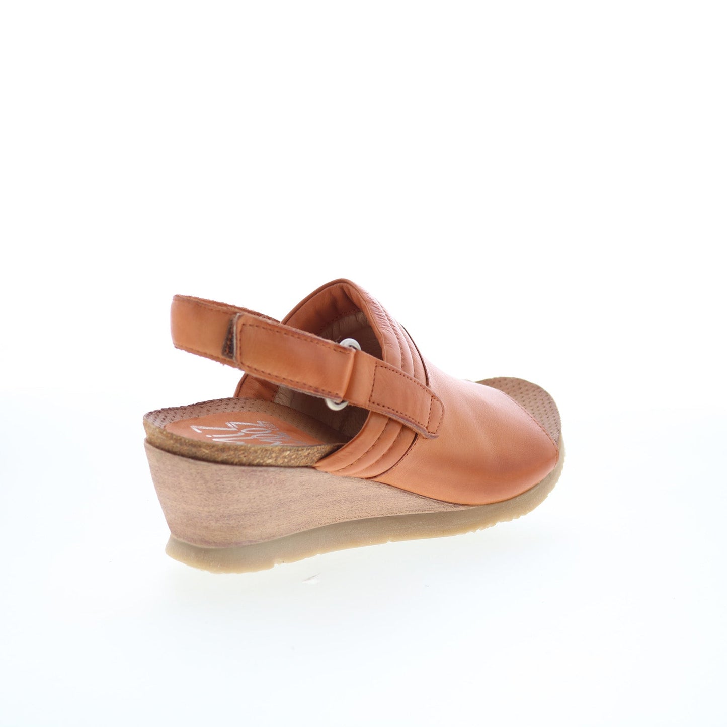 Miz Mooz Sabina Womens Brown Leather Strap Wedges Sandals Shoes