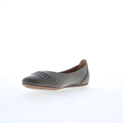 Softwalk Safi S2158-312 Womens Gray Leather Slip On Ballet Flats Shoes