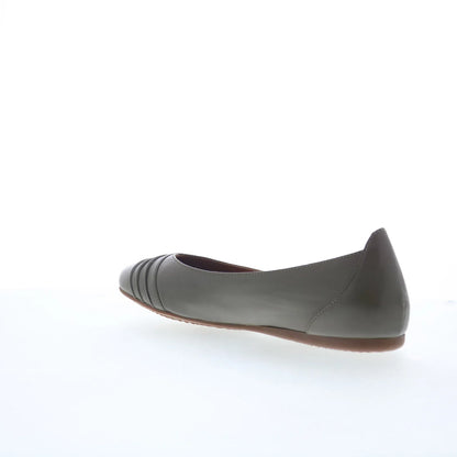 Softwalk Safi S2158-312 Womens Gray Leather Slip On Ballet Flats Shoes