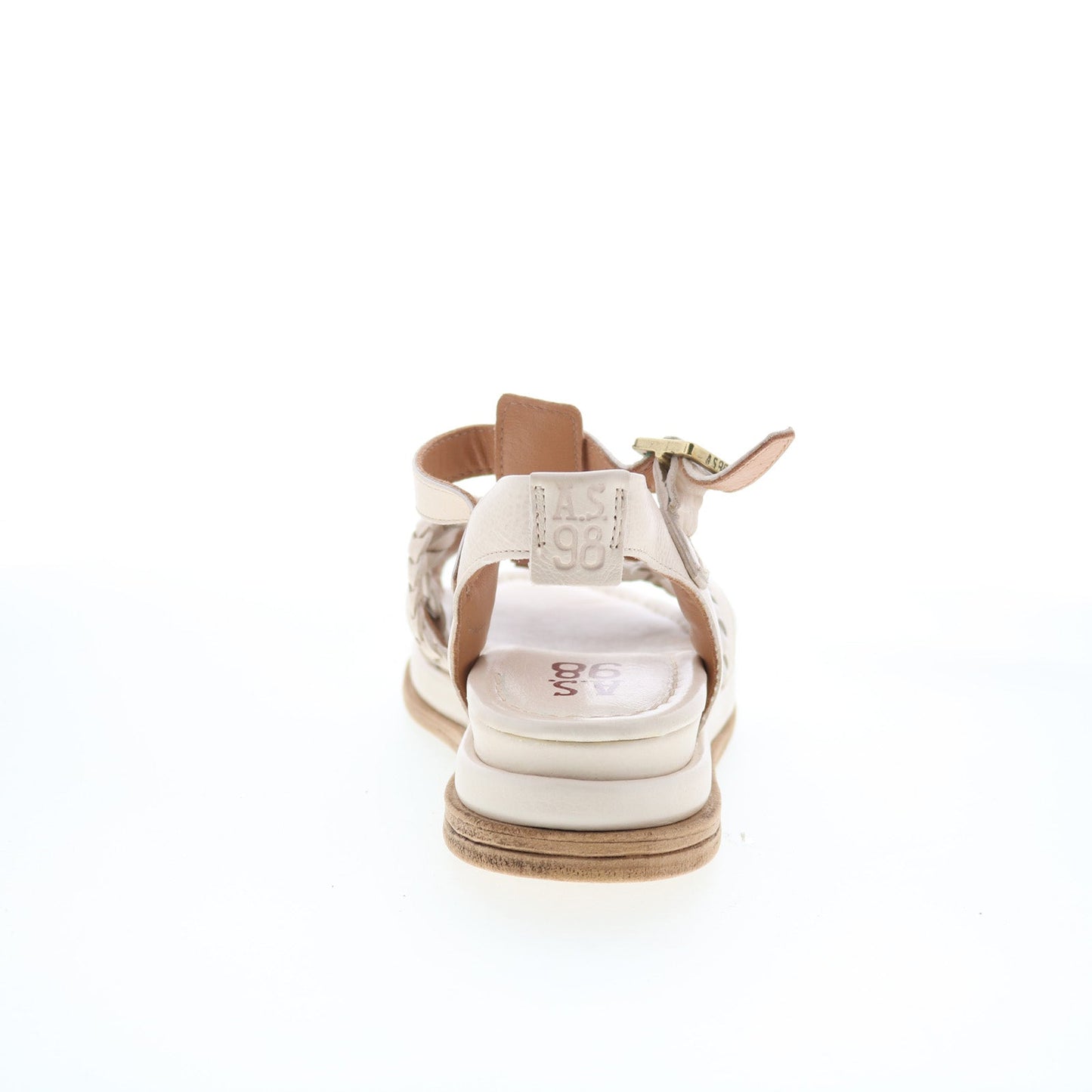 A.S. 98 Saul Womens Beige Leather Hook & Loop Strap Sandals Shoes