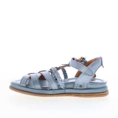 A.S. 98 Saul Womens Blue Leather Hook & Loop Strap Sandals Shoes