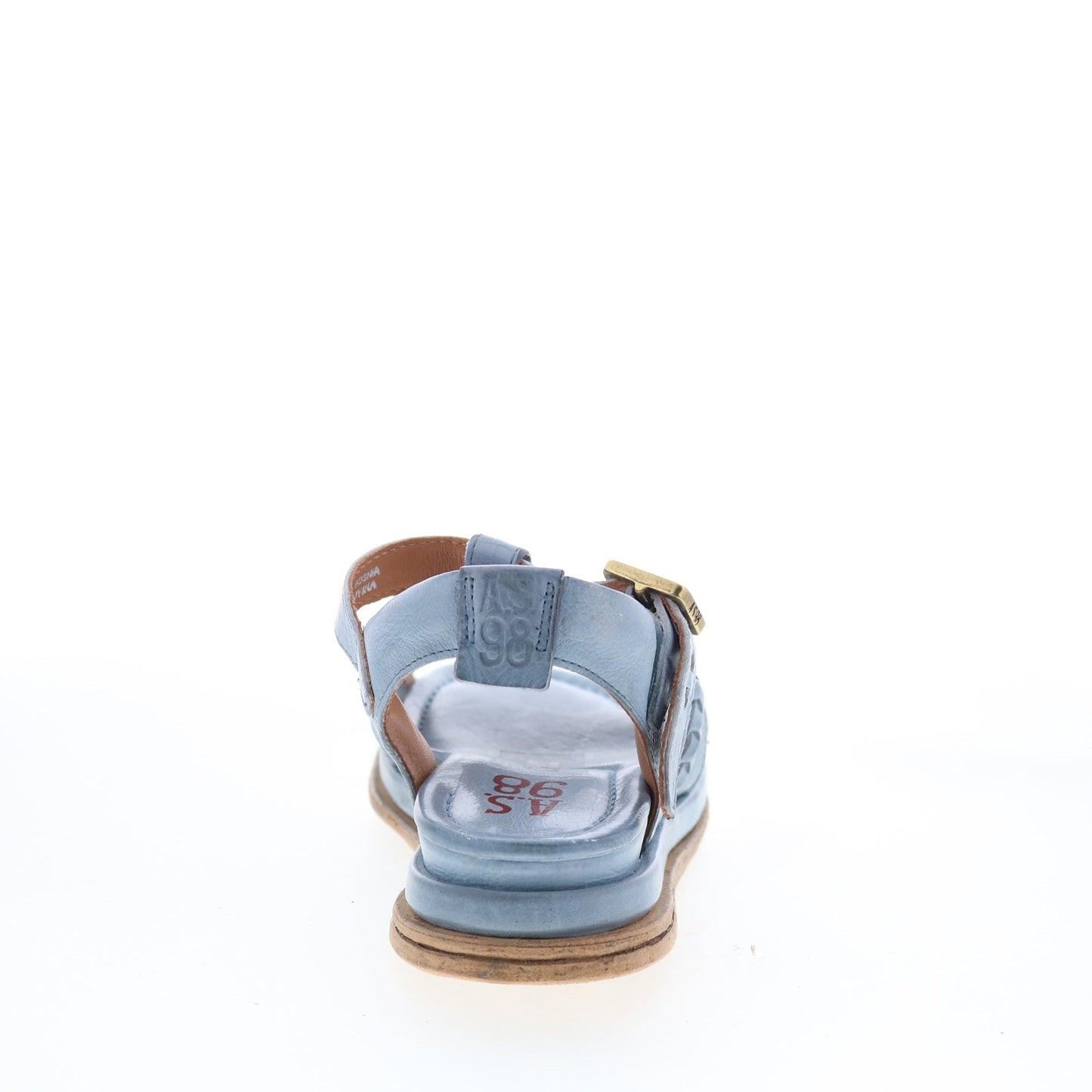 A.S. 98 Saul Womens Blue Leather Hook & Loop Strap Sandals Shoes