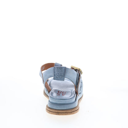 A.S. 98 Saul Womens Blue Leather Hook & Loop Strap Sandals Shoes