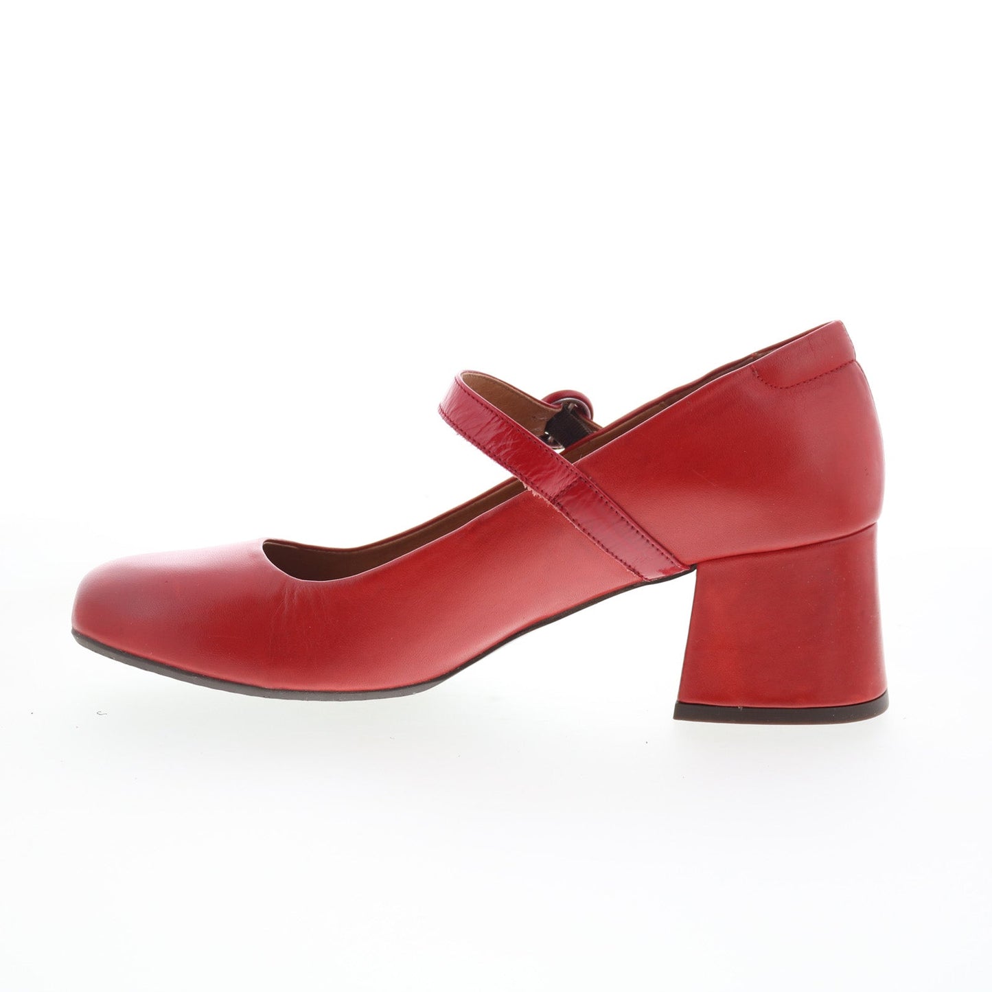 Miz Mooz Seely Womens Red Leather Hook & Loop Pumps Heels Shoes