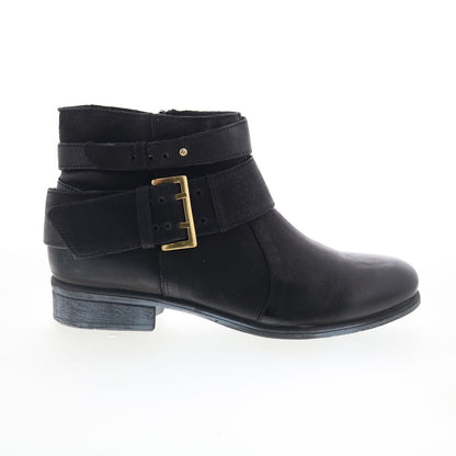 Miz Mooz Shermie Womens Black Leather Zipper Ankle & Booties Boots