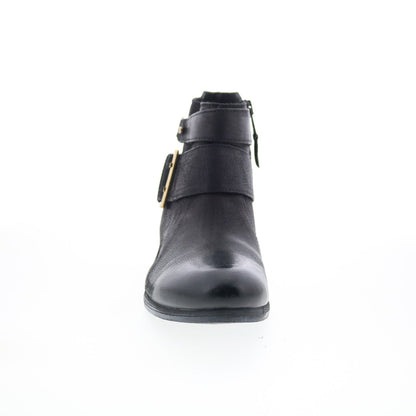Miz Mooz Shermie Womens Black Leather Zipper Ankle & Booties Boots