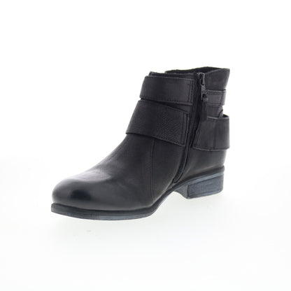 Miz Mooz Shermie Womens Black Leather Zipper Ankle & Booties Boots
