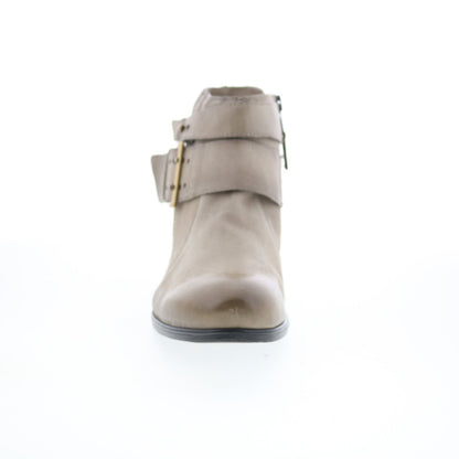 Miz Mooz Shermie Womens Gray Leather Zipper Ankle & Booties Boots