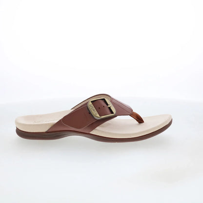 Spenco Sierra SP1068SAD Womens Brown Leather Flip-Flops Sandals Shoes
