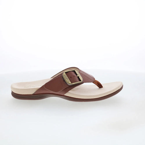Spenco Sierra SP1068SAD Womens Brown Leather Flip-Flops Sandals Shoes