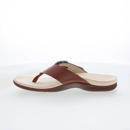 Spenco Sierra SP1068SAD Womens Brown Leather Flip-Flops Sandals Shoes