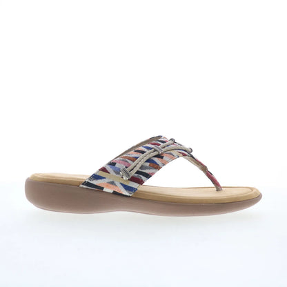 Minnetonka Silverthorne 360 504299 Womens Beige Flip-Flops Sandals Shoes