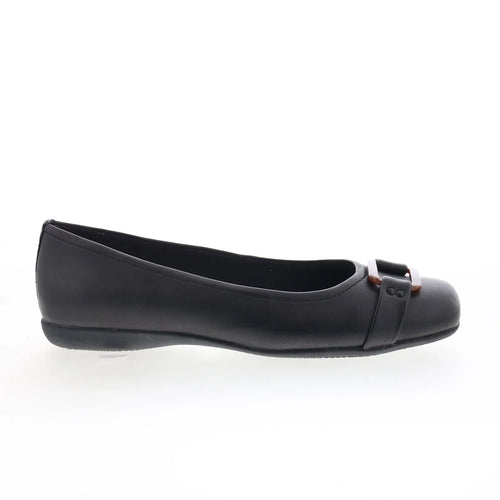Trotters Sizzle Signature T1251-093 Womens Black Leather Ballet Flats Shoes