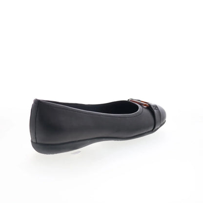 Trotters Sizzle Signature T1251-093 Womens Black Leather Ballet Flats Shoes