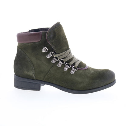 Miz Mooz Steffy Womens Green Suede Zipper Ankle & Booties Boots