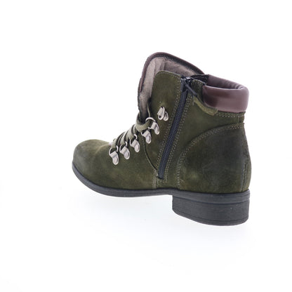 Miz Mooz Steffy Womens Green Suede Zipper Ankle & Booties Boots