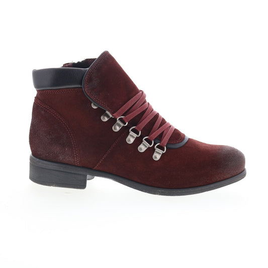 Miz Mooz Steffy Womens Red Suede Zipper Ankle & Booties Boots