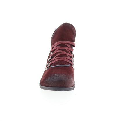 Miz Mooz Steffy Womens Red Suede Zipper Ankle & Booties Boots