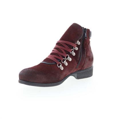 Miz Mooz Steffy Womens Red Suede Zipper Ankle & Booties Boots