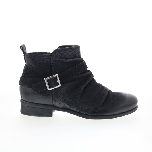 Miz Mooz Suzy Womens Black Leather Zipper Ankle & Booties Boots