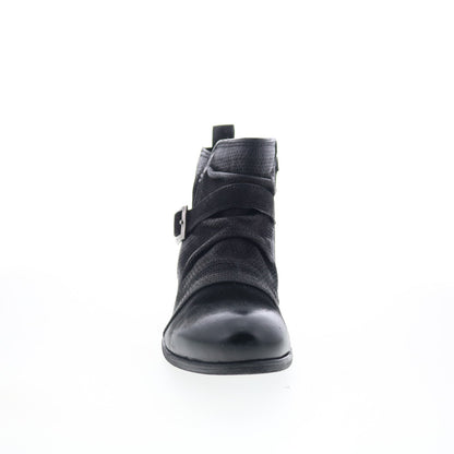 Miz Mooz Suzy Womens Black Leather Zipper Ankle & Booties Boots