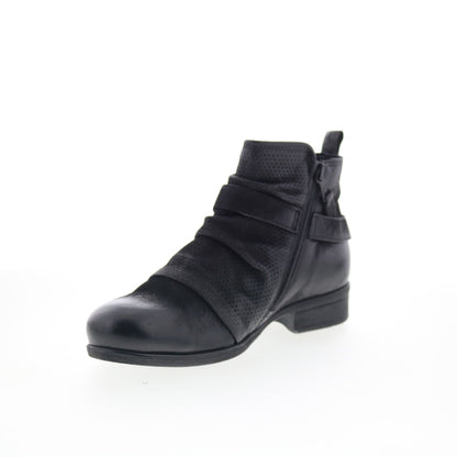 Miz Mooz Suzy Womens Black Leather Zipper Ankle & Booties Boots