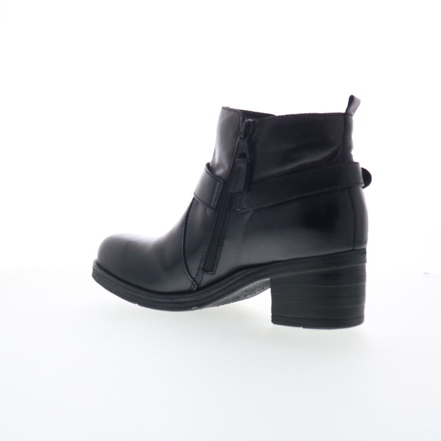Miz Mooz Sydni Womens Black Leather Zipper Ankle & Booties Boots