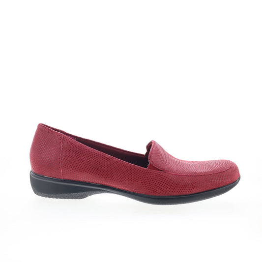 Trotters Jenn Mini Dots T1365-612 Womens Red Suede Loafer Flats Shoes