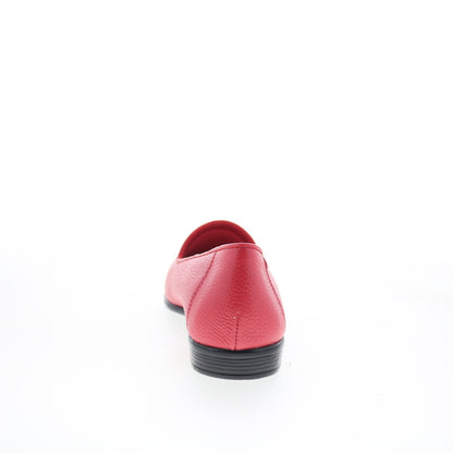 Trotters Liz Tumbled T1807-600 Womens Red Synthetic Loafer Flats Shoes