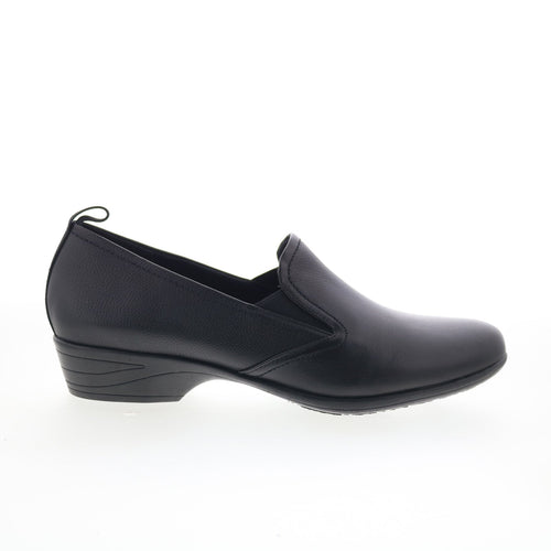Trotters Reggie T2065-001 Womens Black Leather Slip On Loafer Flats Shoes
