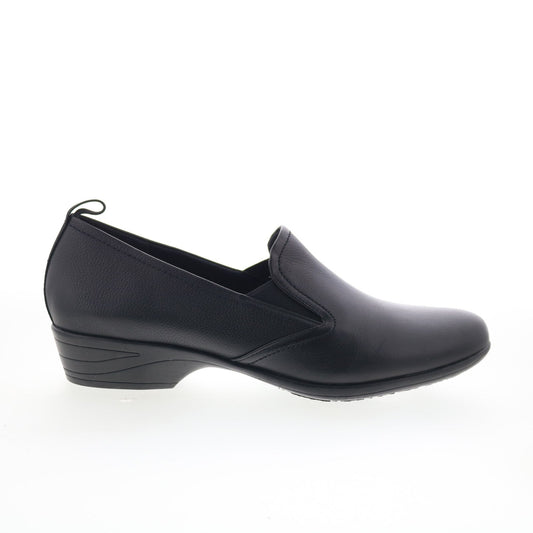 Trotters Reggie T2065-001 Womens Black Leather Slip On Loafer Flats Shoes