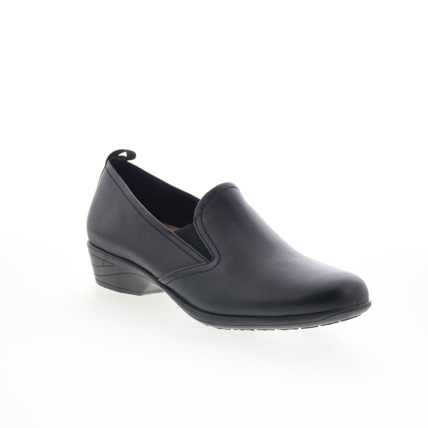 Trotters Reggie T2065-001 Womens Black Leather Slip On Loafer Flats Shoes
