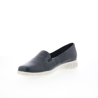 Trotters Universal T2110-001 Womens Black Leather Slip On Loafer Flats Shoes