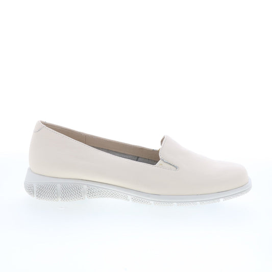 Trotters Universal T2110-126 Womens Beige Leather Slip On Loafer Flats Shoes