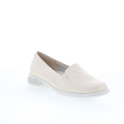 Trotters Universal T2110-126 Womens Beige Leather Slip On Loafer Flats Shoes