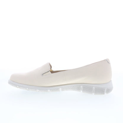 Trotters Universal T2110-126 Womens Beige Leather Slip On Loafer Flats Shoes