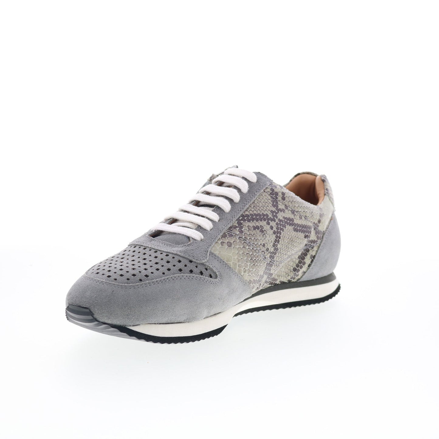 Trotters Infinity T2169-027 Womens Gray Wide Leather Lifestyle Sneakers Shoes